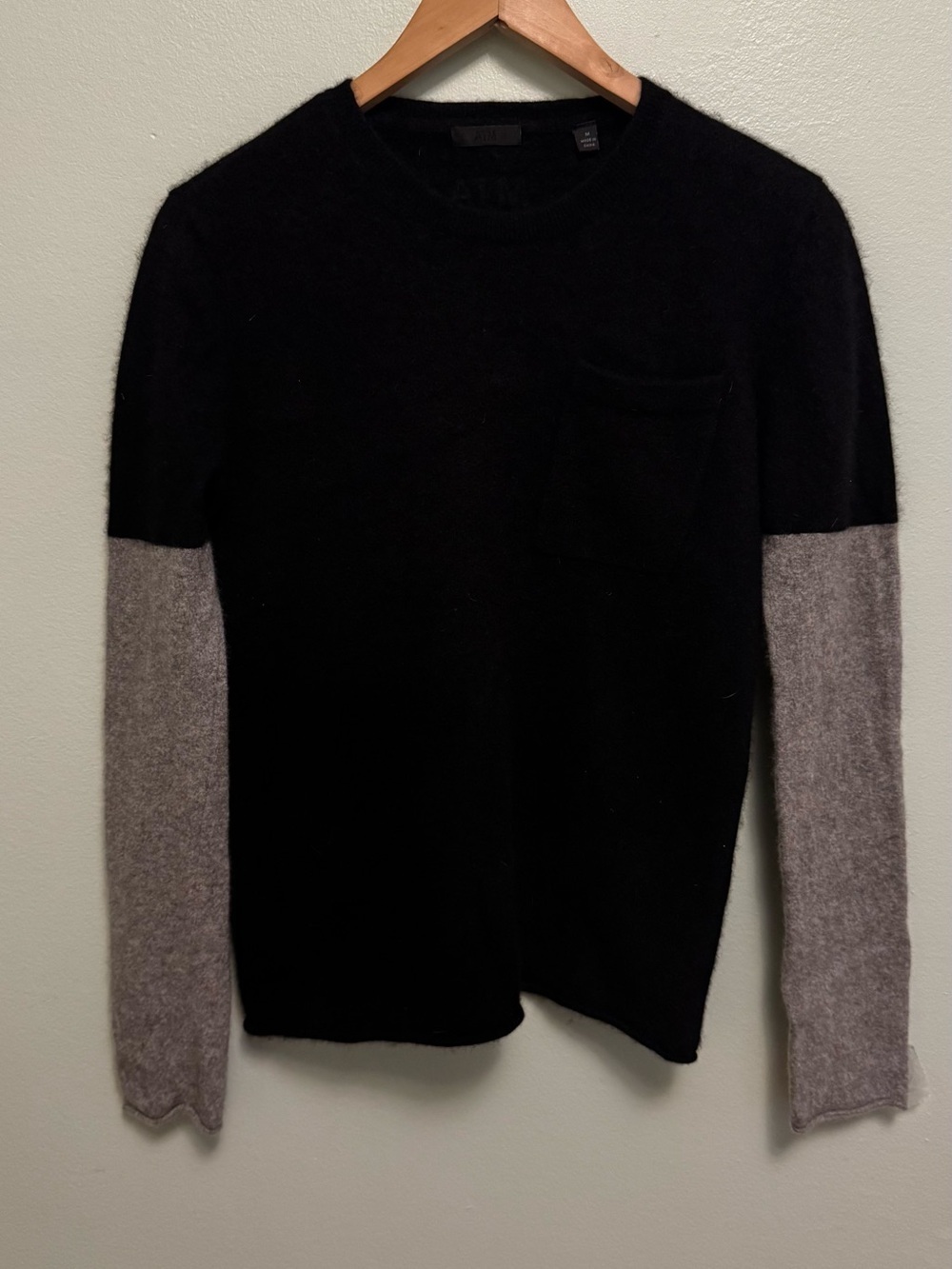ATM Anthony Thomas Melillo Black Crewneck Sweater